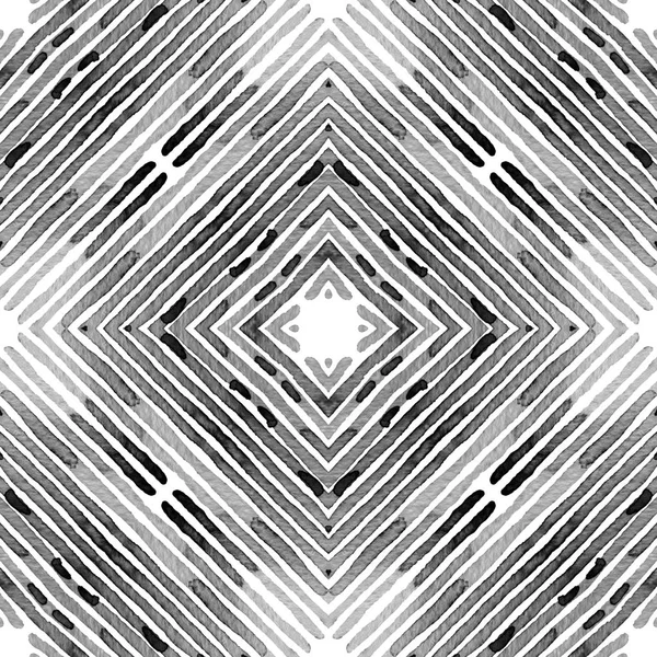 Чорно-білий геометричний акварель. Креативне море — стокове фото