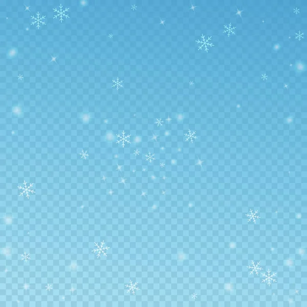 Sparse glowing snow Christmas background. Subtle f — Stock Vector