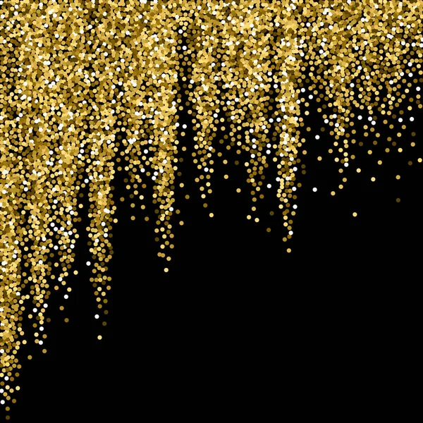 Ronde gouden glitter luxe sprankelende confetti. Wegwezen. — Stockvector