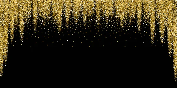 Goldene Dreiecke glitzern luxuriös funkelndes Konfetti. — Stockvektor