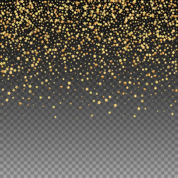 Arany csillagok luxus csillogó konfetti. Szétszórt sm — Stock Vector