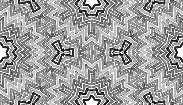 Acuarela geométrica en blanco y negro. Costura curiosa —  Fotos de Stock