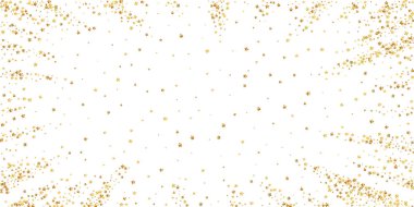 Altın yıldızlı, ışıl ışıl konfeti. Dağınık zm
