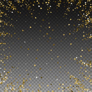 Altın üçgenler, ışıl ışıl konfeti. Scattere
