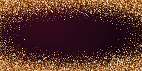 Confettis étincelants de luxe or rouge rond paillettes. — Image vectorielle