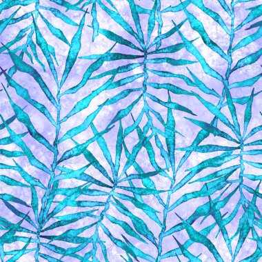 Tropikal seamless modeli. Suluboya dikenli palm 