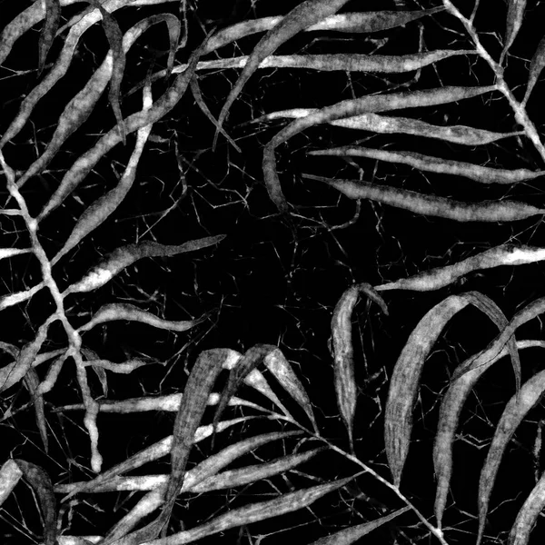 Tropische naadloze patroon. Aquarel wiegende palm — Stockfoto