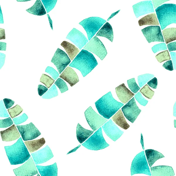 Trópusi varrat nélküli mintát. Akvarell rajzfilm palm — Stock Fotó