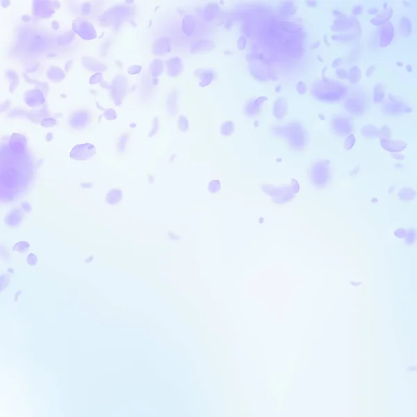 紫罗兰花瓣飘落。优雅的浪漫 — 图库矢量图片