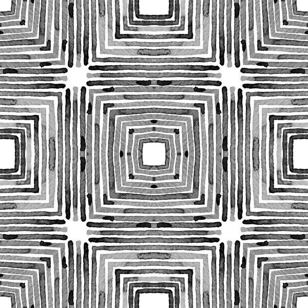Black and white Geometric Watercolor. Creative Sea — Stock Photo, Image