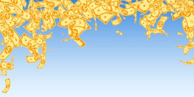 Korece notlar düşüyor. Karışık WON faturaları mavi 