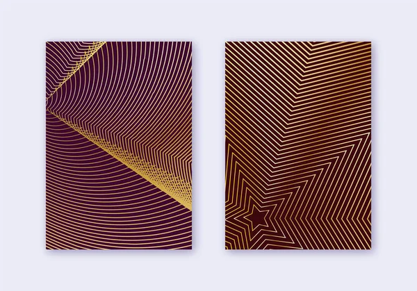 Conjunto de modelos de design de capa. Linhas abstratas moderna b — Vetor de Stock