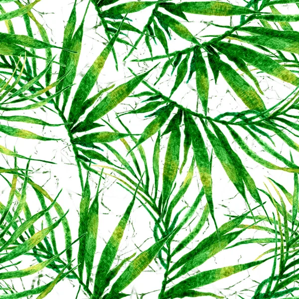 Tropical seamless pattern. Watercolor chaotic palm