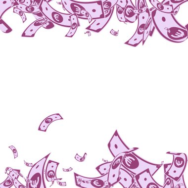 Avrupa Birliği Euro notları düşüyor. Kirli EUR faturaları