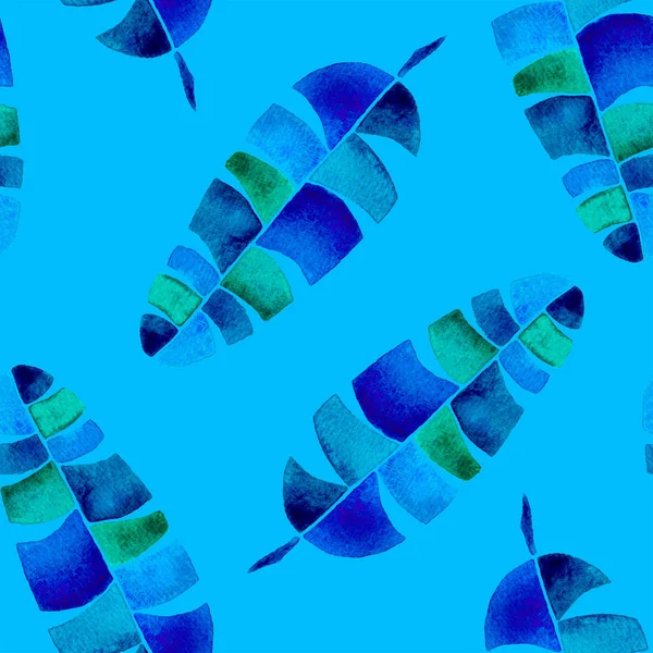 Trópusi varrat nélküli mintát. Akvarell rajzfilm palm — Stock Fotó