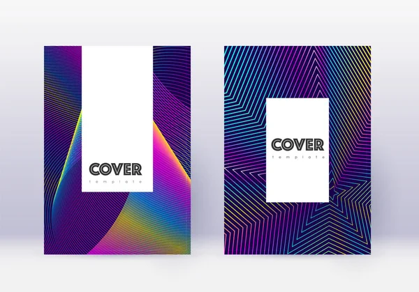 Hipster-Cover-Design-Vorlagen-Set. Regenbogenabstrakt — Stockvektor