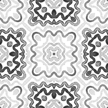 Siyah ve beyaz Geometrik Suluboya. Yaratıcı Deniz