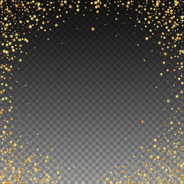 Gold stars luxury sparkling confetti. Scattered sm — Stock Vector