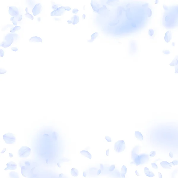 Light blue flower petals falling down. Lovely roma — Stock Vector