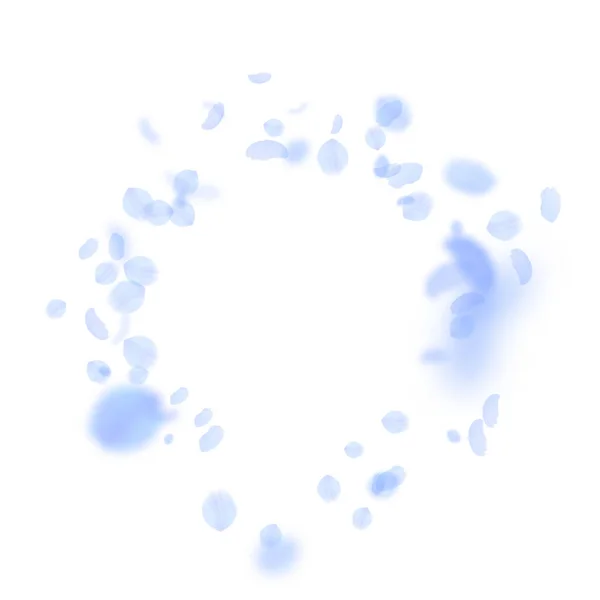 Pétales de fleurs bleu foncé tombant. À couper le souffle — Image vectorielle