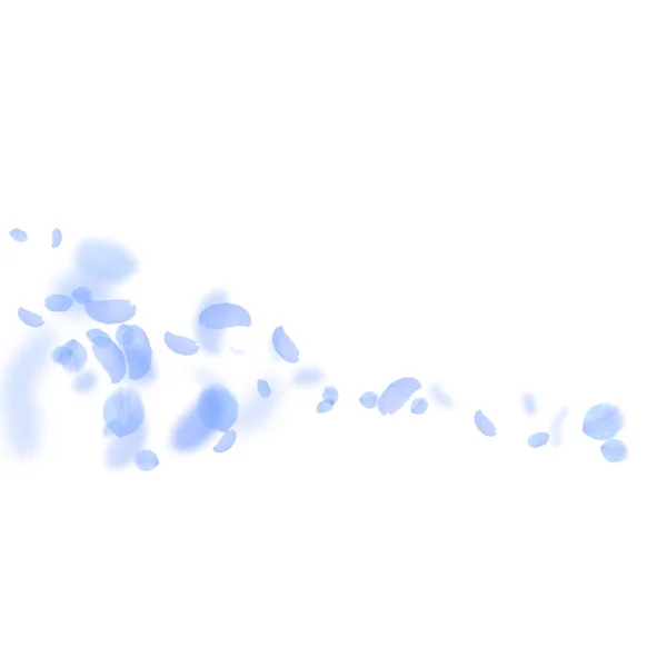 Pétalos de flor azul oscuro cayendo. Maravilloso ro — Vector de stock