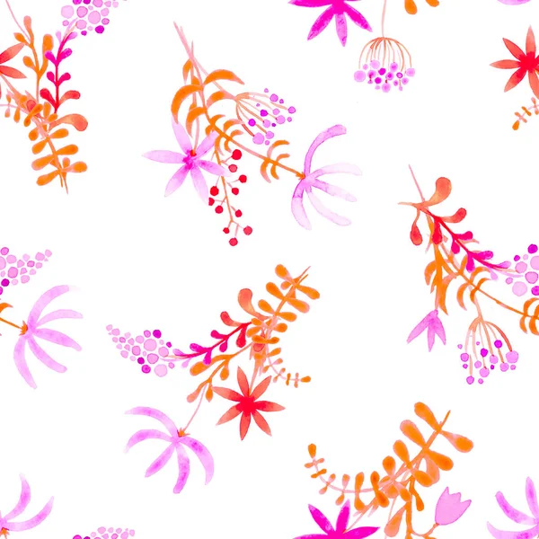 Χαριτωμένο ακουαρέλα floral μοτίβο άνευ ραφής. Ροζ boho — Φωτογραφία Αρχείου