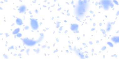 Koyu mavi çiçek yaprakları dökülüyor. Büyüleyici Ro