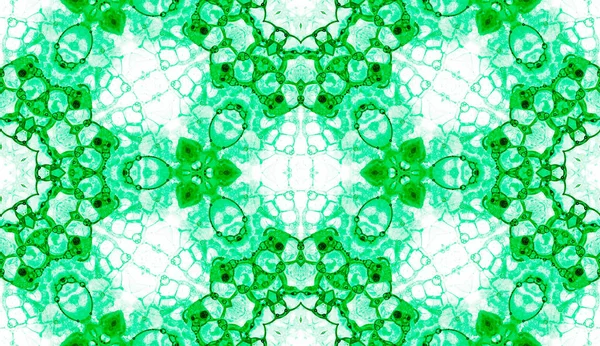 Green seamless pattern. Amusing delicate soap bubb — Stock Photo, Image
