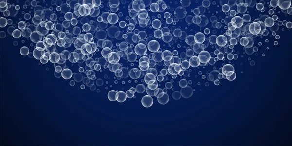 Random soap bubbles abstract background. Blowing b — Stock Vector