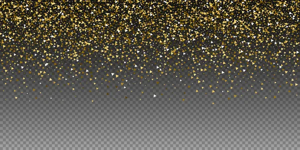 Χρυσά τρίγωνα πολυτελή αφρώδη κομφετί. Σκόρδο — Διανυσματικό Αρχείο