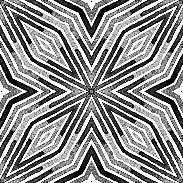 Acuarela geométrica en blanco y negro oscuro. Dazzlin. —  Fotos de Stock