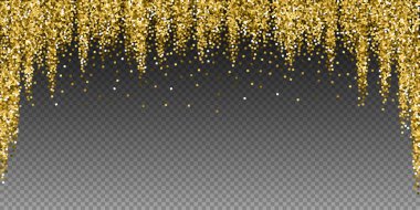 Gold glitter luxury sparkling confetti. Scattered  clipart