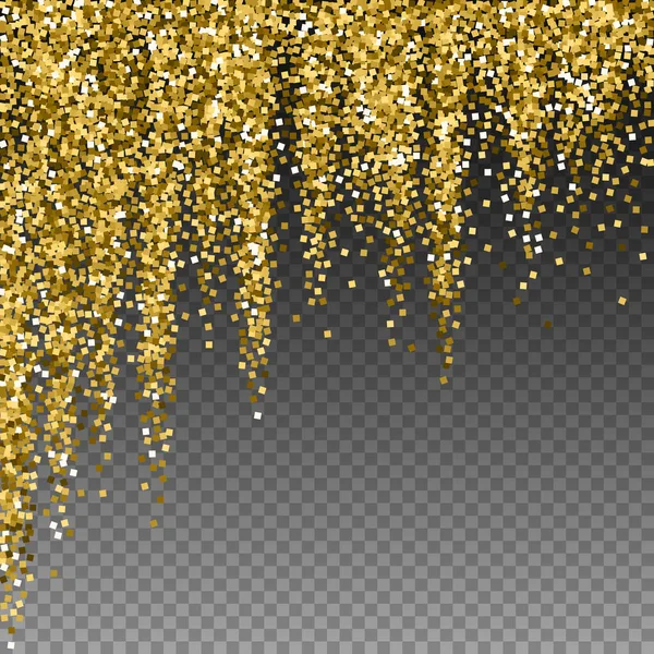 Zlaté třpytivé luxusní třpytivé konfety. Roztroušeno — Stockový vektor