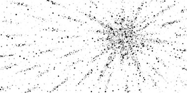 Dağınık yoğun balck noktalar. Beyaz arka plan üzerinde koyu puan dağılımı. Bindirme şablon Dispergatör kalın gri noktalar. Adil vektör çizim.