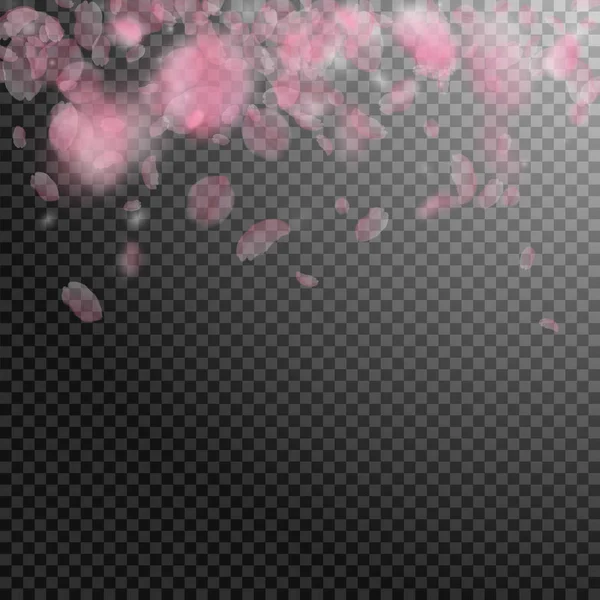 साकुरा पेटल्स खाली पडतात. रोमँटिक गुलाबी फुले — स्टॉक व्हेक्टर
