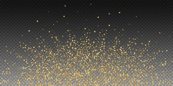 Gold stars luxury sparkling confetti. Scattered sm — Stock Vector