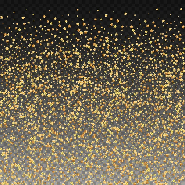 Étoiles d'or luxe confettis étincelants. Dispersé sm — Image vectorielle