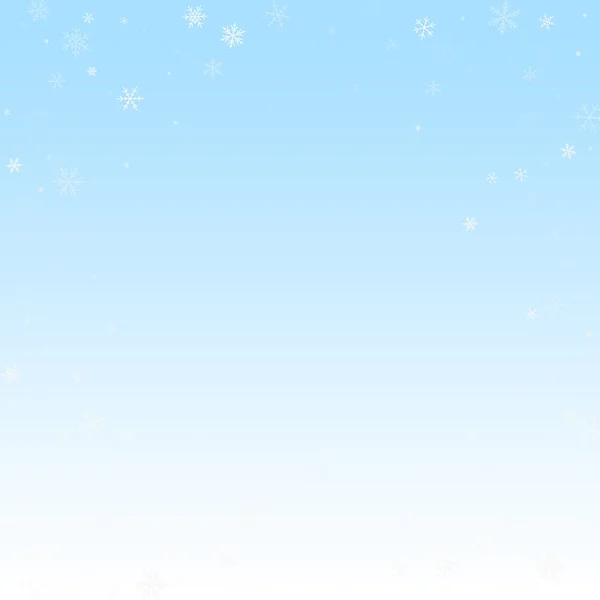 Sparse snowfall Christmas background. Subtle flyin — Stock Vector