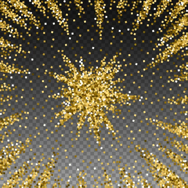 Gouden glitter luxe sprankelende confetti. Verspreid — Stockvector