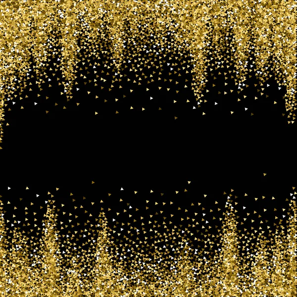 Triángulos de oro brillo lujo confeti espumoso. — Vector de stock