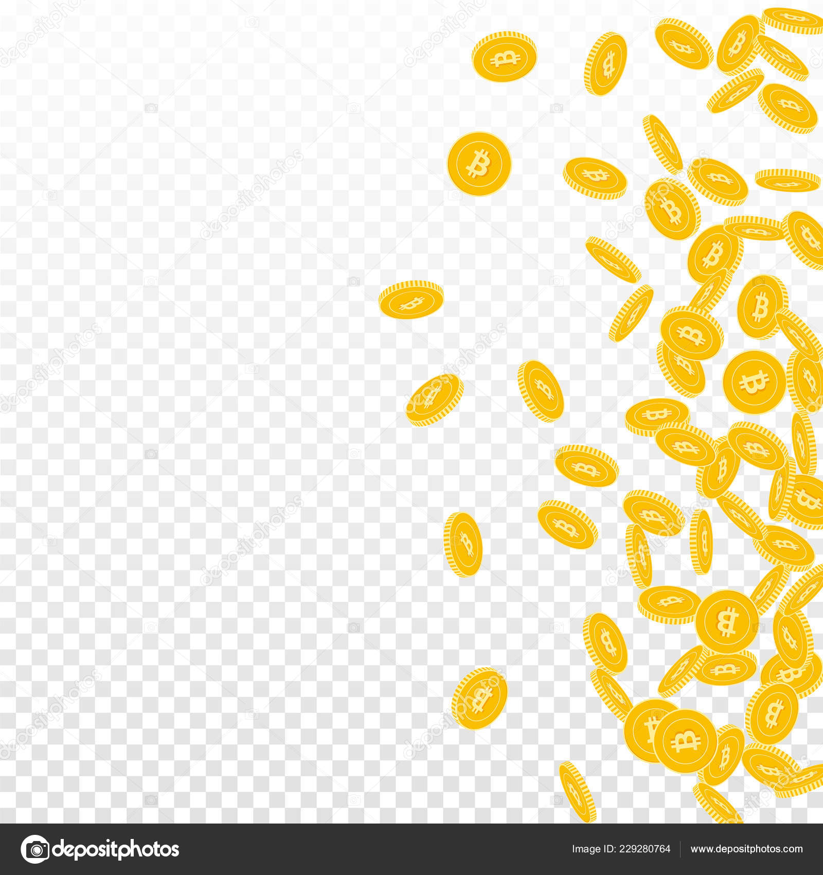 Bitcoin, monedas de internet cayendo. Dispersión Vector de stock #229280764  de ©Begin Again