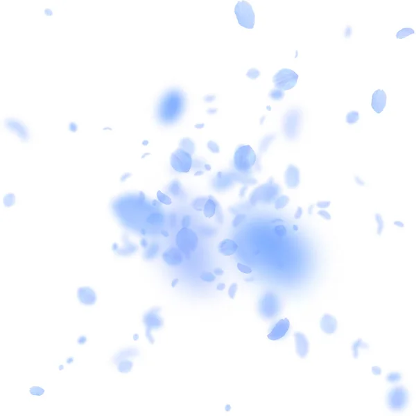 Dark blue flower petals falling down. Mind-blowing — Stock Vector