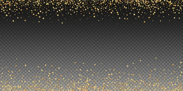 Estrelas de ouro luxo espumante confete. Dispersão de sm —  Vetores de Stock