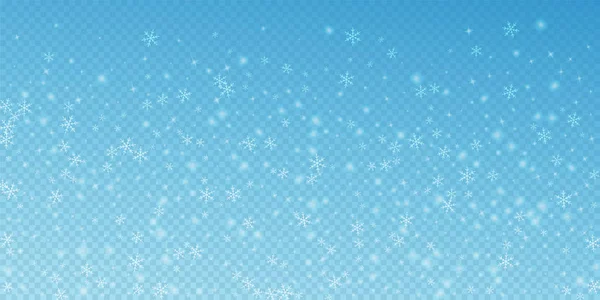 Sparse glowing snow Christmas background. Subtle f — Stock Vector