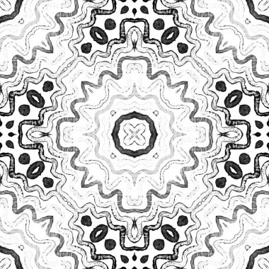 Koyu siyah ve beyaz geometrik suluboya. İyi Seamless modeli. El çizgili çekilmiş. Fırça dokusu. Büyüleyici Chevron süsleme. Kaydırma kumaş bez mayo tasarım duvar kağıdı.