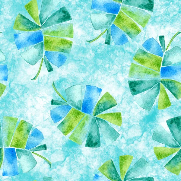 Tropical seamless pattern. Watercolor childish pal