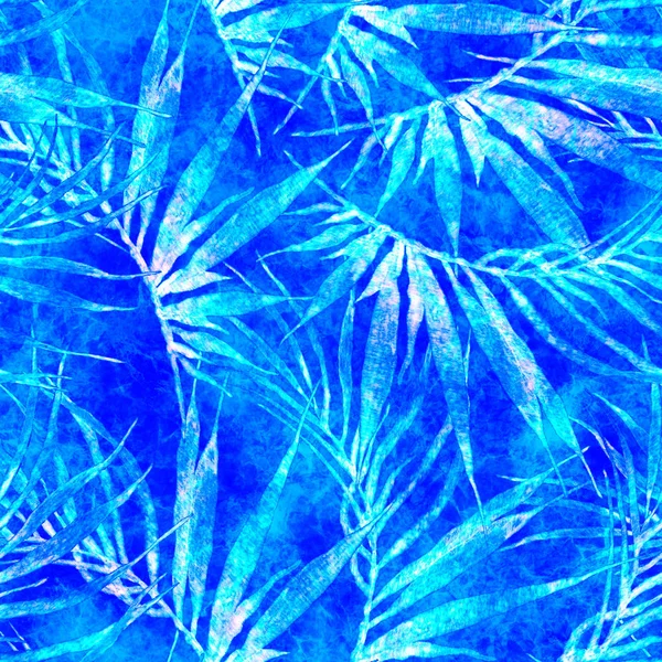 Tropical seamless pattern. Watercolor chaotic palm