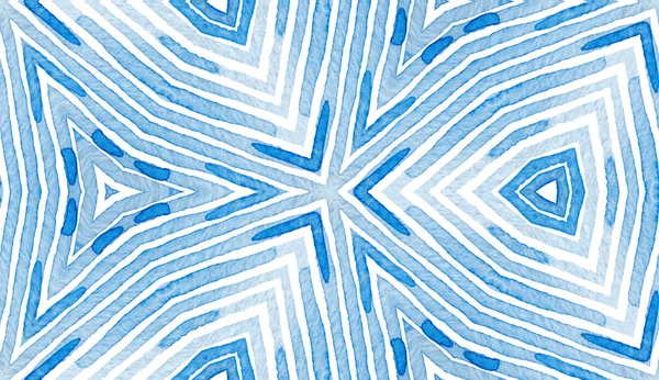 青い幾何学的水彩画。不思議なシームレスなパターン — ストック写真