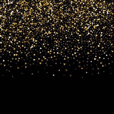 Altın üçgenler, ışıl ışıl konfeti. Scattere