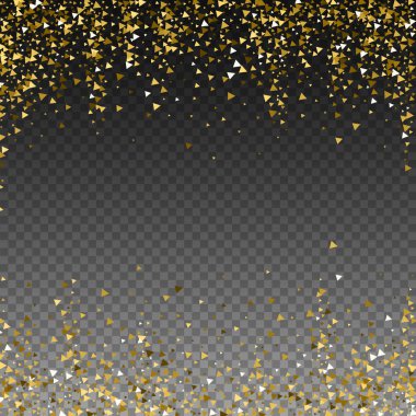 Altın üçgenler, ışıl ışıl konfeti. Scattere